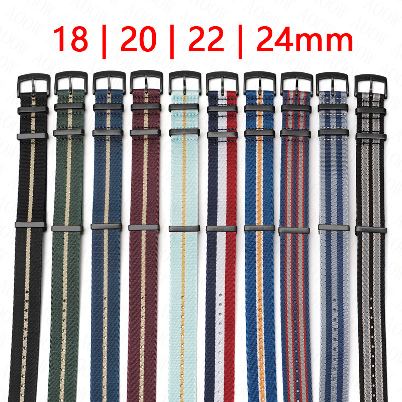 Canvas Strap Watch - المنسوجة النايلون حزام 18 مللي متر