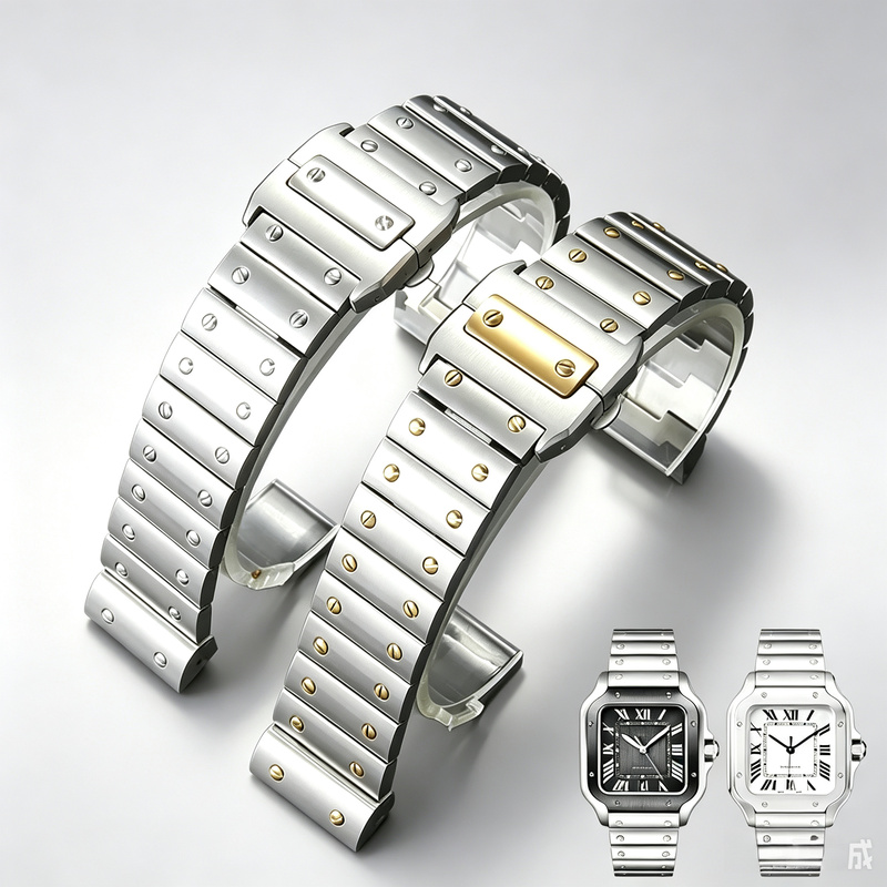 Cartier Watch Santos - حزام ساعة من الفولاذ المقاوم للصدأ