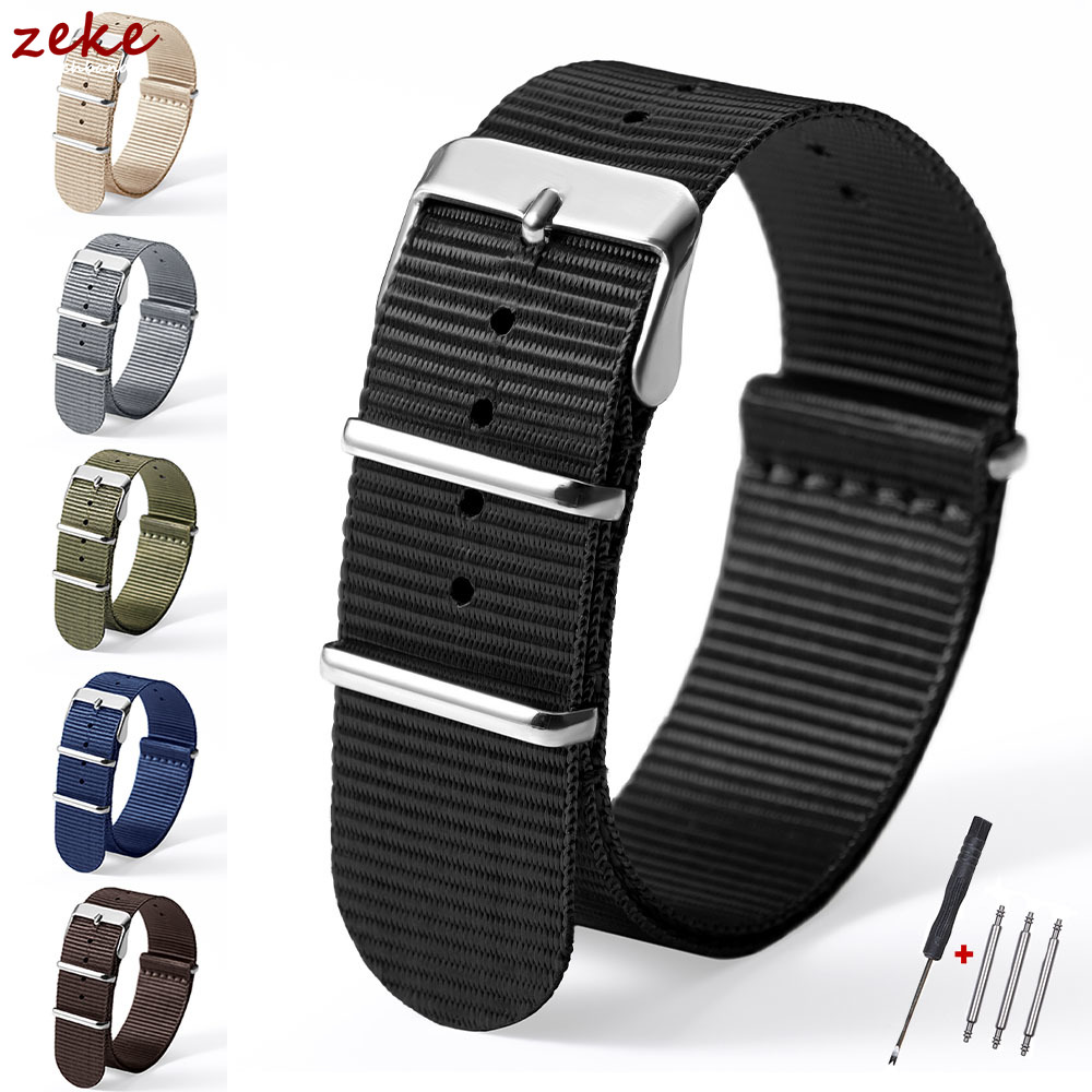 Canvas Strap Watch - النايلون حزام (استيك) ساعة 18 مللي