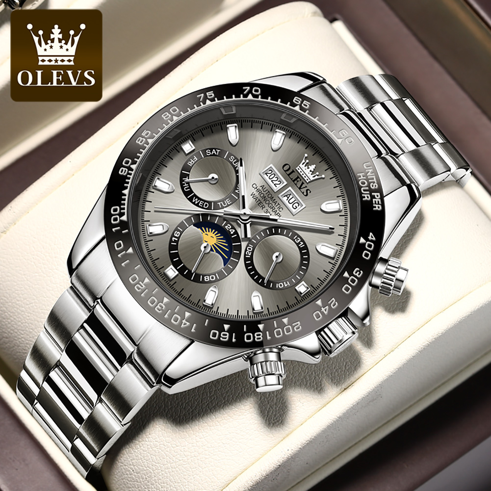 Rolex Watch Datejust - OLEVS 6654 ساعة رجالي فاخرة كرونوغراف