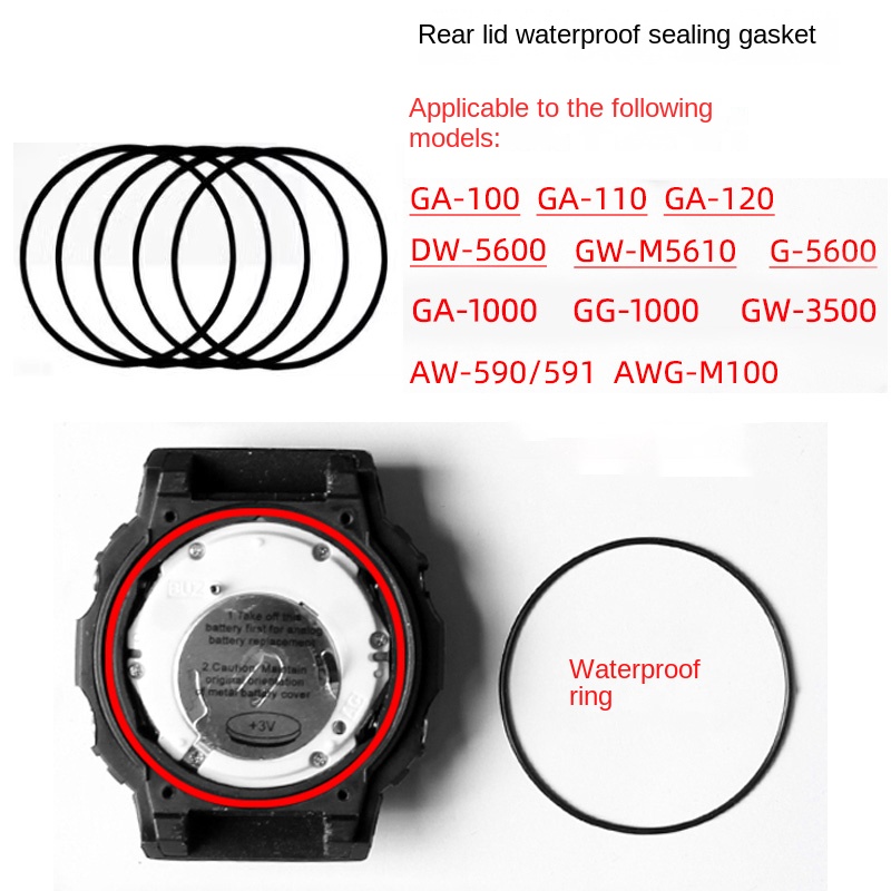 Casio Watch G-Shock Dw-5600 - الغطاء الخلفي حلقة مقاومة للماء لساعة