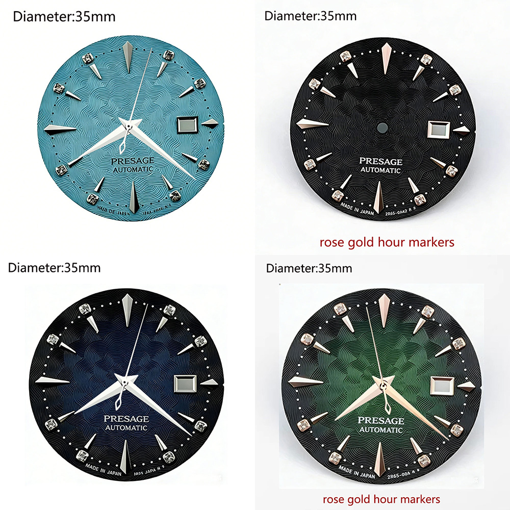 Seiko Watch Presage - قرص ساعة 35 مم بشعار S
