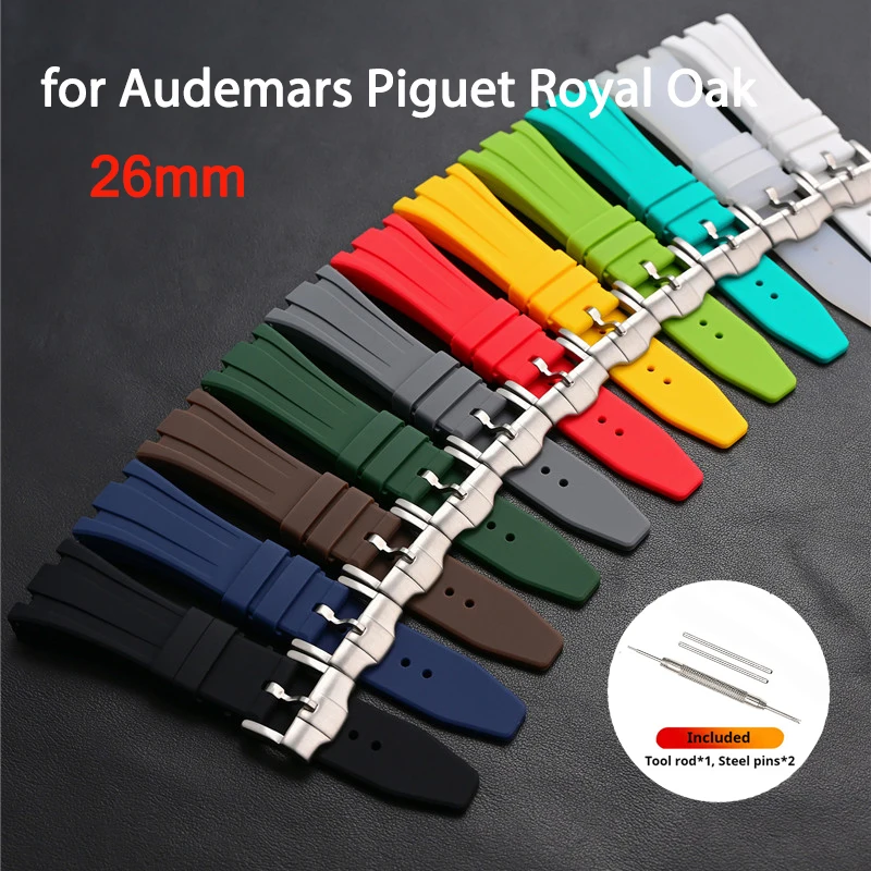 Audemars Piguet Watch Royal Oak Offshore - حزام مطاطي 26 ملم لساعة أوديمار