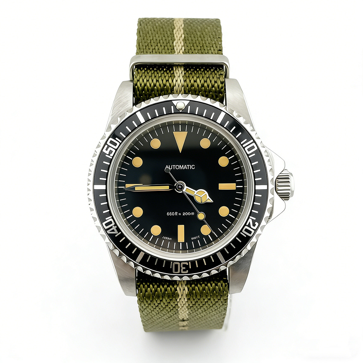 Tropic Strap Vintage - ساعة غوص ريترو 39.5 مم، زجاج
