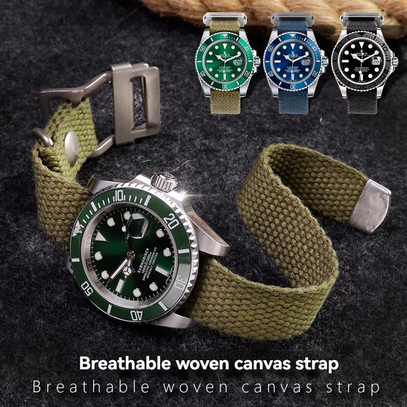 Tropic Strap Vintage - لـ Rolex Submariner Green/Black، Tudor Black