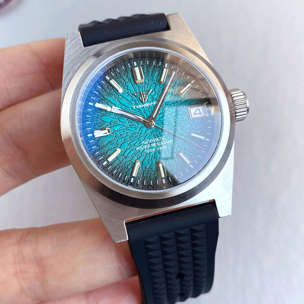 جديد 38 مللي متر ساعة ميكانيكي - مراجعة Rubber Strap Diver وسعره