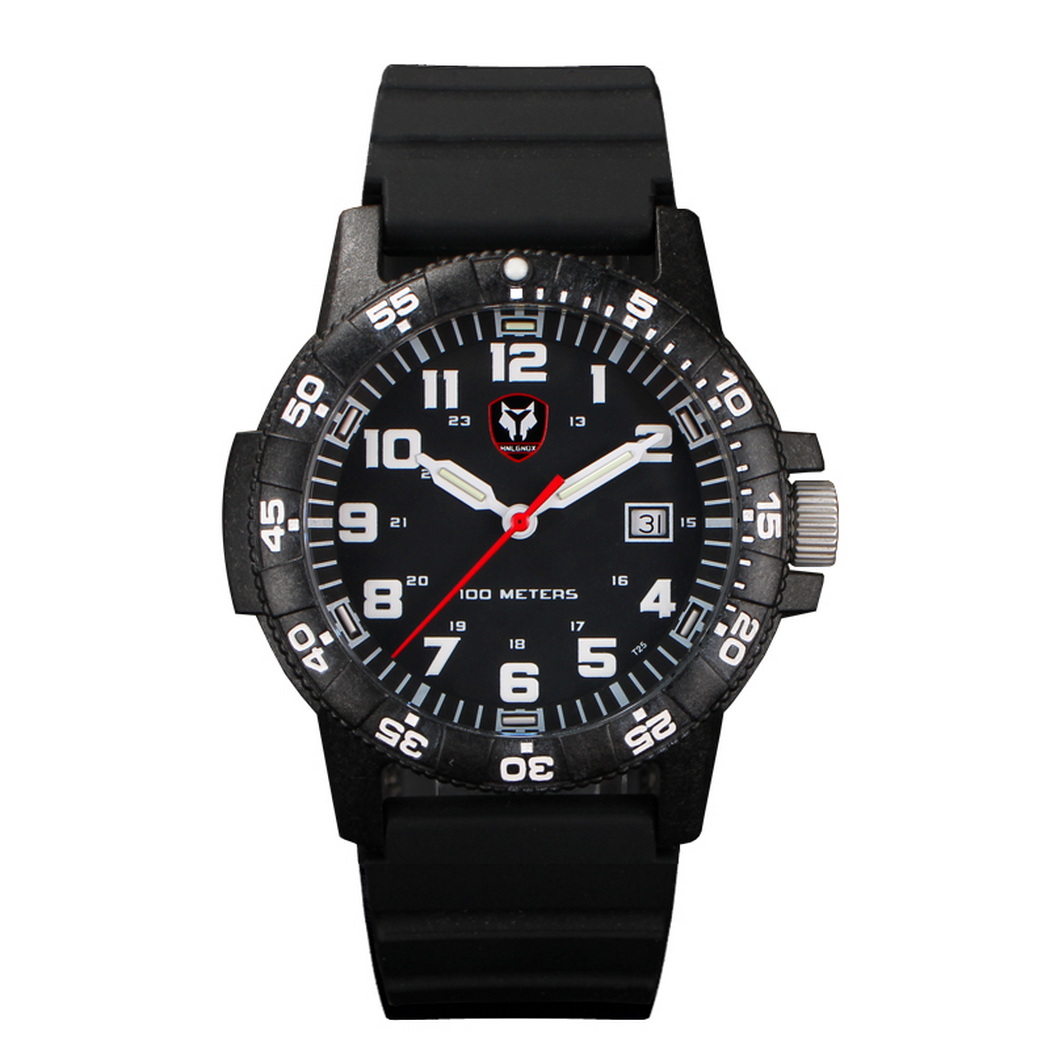 Hnlgnox رجالي الطيار الساعات ا - مراجعة Rubber Strap Diver وسعره