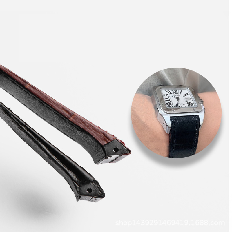 جلد طبيعي حزام ساعة عالي الجود - مراجعة Cartier Watch Santos وسعره