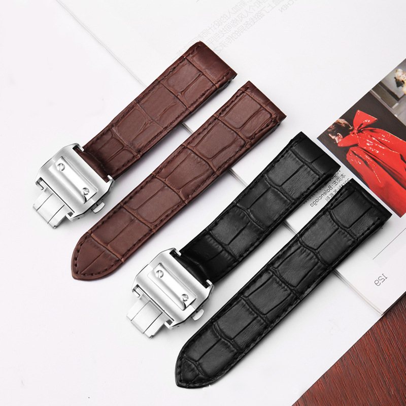 جلد طبيعي حزام ساعة عالي الجود - مراجعة Cartier Watch Santos وسعره