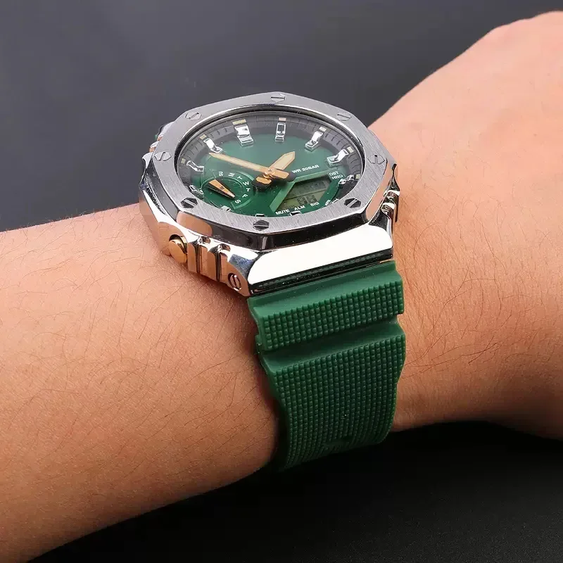 أحزمة ساعة مطاطية لساعة كاسيو  - مراجعة Casio Watch G-Shock Ga-2100 وسعره