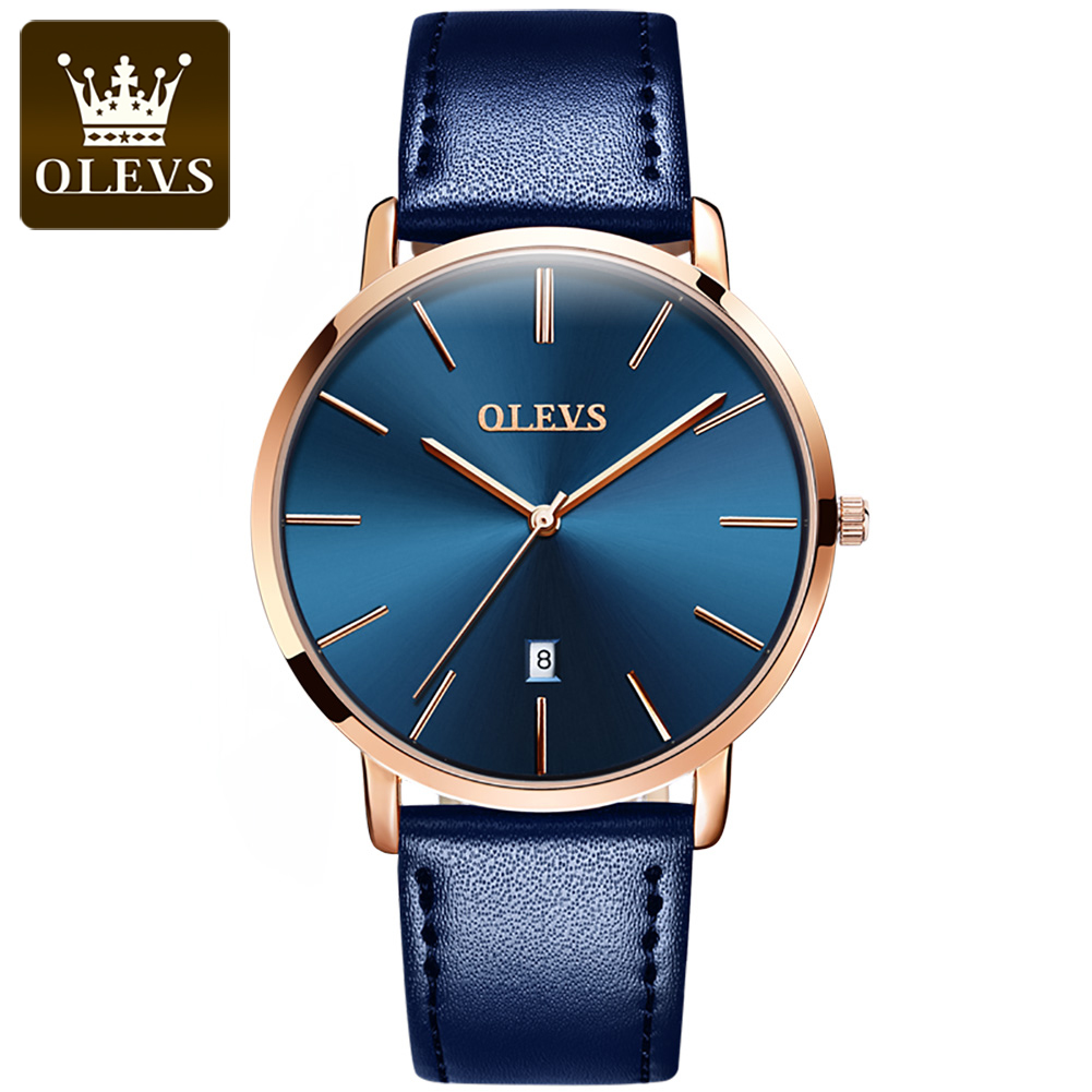 ساعة كوارتز OLEVS أصلية للرجال - مراجعة Leather Watch Band Men وسعره